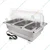 Electric SS Chaffing Dish Containing 3 Units of 1/3 GN Pans with PC Roll Top Lid