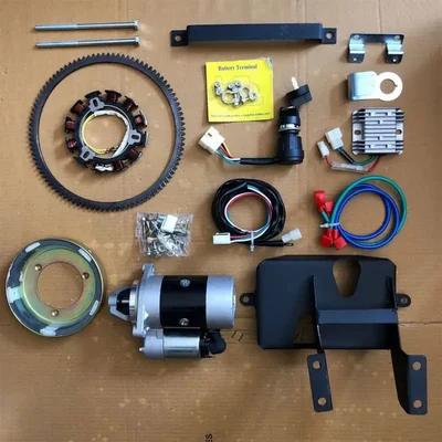 Electric Starter Kit With Battery Seat (11 Items), For 4 Stroke 7 HP (178F) Diesel Power Tiller, 504