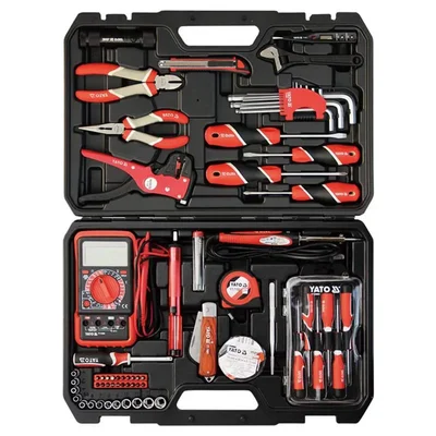 Yato 68 Pcs Electrician's Hand Tools Set Suitable For professional Electrical Installation, Repair & Maintenance (YT-39004)