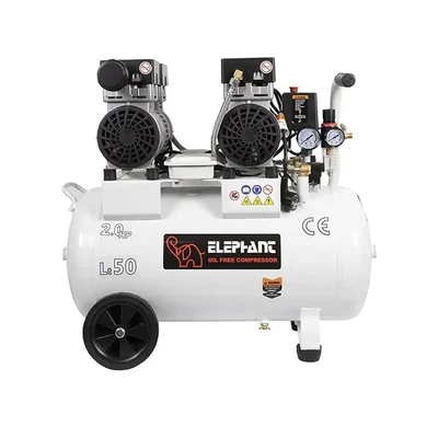 Elephant 50 Litres Oil Free and Noiseless Air Compressor with 2 HP Copper Winding Motor and 8 Bar Max. Pressure (AC-50DC)