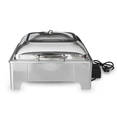 Premium Quality Buffet Food Warmer with Electric Based and Glass Lid, 6 Liter Capacity