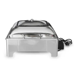 Premium Quality Buffet Food Warmer with Electric Based and Glass Lid, 6 Liter Capacity