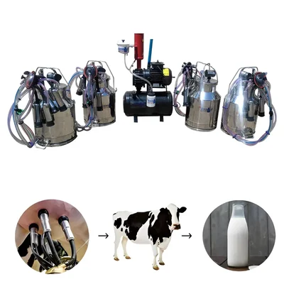 Commercial 25 Liter Four Bucket Milking Machine with 2HP Motor