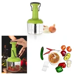 Manual Fruits and Vegetables 3 in 1 Push Chopper with Easy Push and Lock System