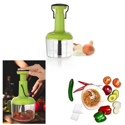 Manual Fruits and Vegetables 3 in 1 Push Chopper with Easy Push and Lock System