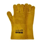 GRAVITECH Heat Resistant Split Leather Gloves with Cotton Lining, 34cm Length, with Forearm Protection - GI-HS-110