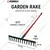 RedBuild 14 Teeth Heavy Duty Steel Garden Rake with 4 Feet Long Handle for Gardening