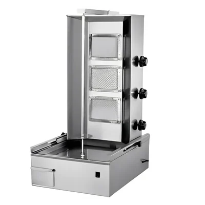 Commercial Table Top Gas Operated Shawarma Machine with 3 Burner