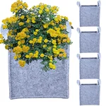 Oriley Geo Fabric Plants Growing Bags Floor Standing Mount Type for Home Garden Balcony Nursery (Grey)(Pack of 5)