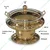 Premium Quality Golden Round Chafing Dish with Lid, 6 Liter Capacity