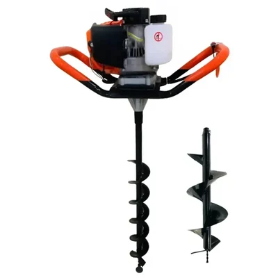 Gramstrong 52-cc 2-stroke Earth Auger / Post hole digger Engine with 4 & 10 inch Drill Bit 