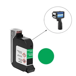 Green Premium Solvent Ink Cartridge for 12.7 mm Thermal Inkjet Printer