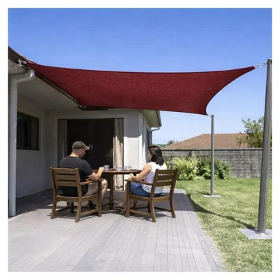 FREXXA Rectangle Sun Shade Sail 200 GSM, UV Protected Canopy for Outdoor, Garden, Balcony & Parking, 9.5 x 10 Ft(Color-Maroon)
