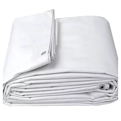 ZN Global 1000 GSM 12 feet x 18 feet Nylon Fabric, PVC Coated, UV Protected, Waterproof Tarpaulin Sheet(Color-White)