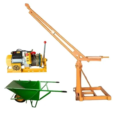 HT 500 kg Capacity 360° Mini Crane & Electric Clutch Winch, 5 HP Motor- 40 Meter 10 mm Rope & Wheel Trolley