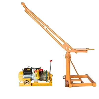 HT 500 kg Load Capacity 360° Mini Crane With Electric Clutch Winch,5 HP & 50-Meter 8 mm Wire Rope