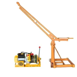 HT 500 kg Load Capacity 360° Mini Crane With Electric Clutch Winch,5 HP & 40-Meter 8 mm Wire Rope 