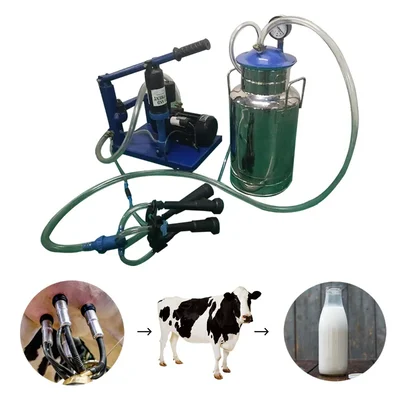 2 in 1 Manual & Motor Operated Milking Machine With 0.25 HP Motor & 10 Litres SS Bucket