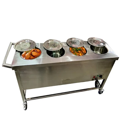 Heavy Duty 4 Pot Electric Bain Marie 5 Kw, SS Body, 80 Litre Capacity  