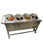 Heavy Duty 4 Pot Electric Bain Marie 5 Kw, SS Body, 80 Litre Capacity
