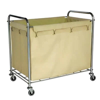 Heavy Duty 65 kg Quadrate Laundry Cart With Wheels And Removable Canvas bag