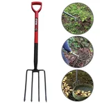 RedBuild Heavy Duty Digging Fork with 40-Inch Long Handle Strong Garden Tool for Soil Turning & Aerating