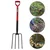 RedBuild Heavy Duty Digging Fork with 40-Inch Long Handle Strong Garden Tool for Soil Turning & Aerating