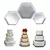 Pack of 3 Hexagon Shape Aluminium Cake Mould for 0.5kg to 1kg Cakes
