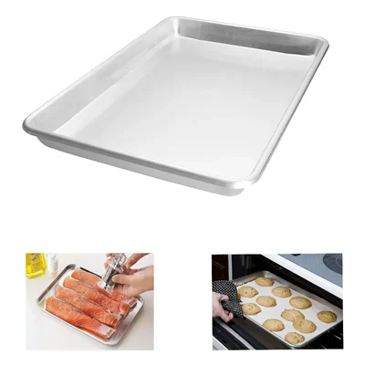 High Quality Alloy Steel Baking Tray(Pack of 2)(Size-12x18x2 inch)