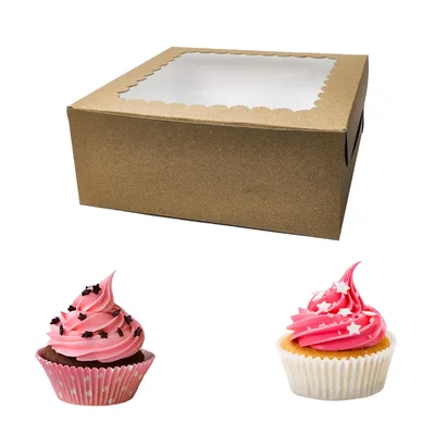 High Quality Two Cupcake Packaging Box, 7x4x3 inch(Pack-5 Pcs)
