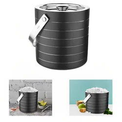 Premium Quality Double Wall Ice Bucket Black Ring Design(Capacity-1 Litre)
