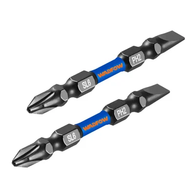 Wadfow 2 Pcs 65mm PH2+SL6 Impact Screwdriver Bits (WSV3K63) - Pack Of 5