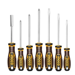 Ingco – Set of 27 pieces (7 SL/PH screwdrivers + 20 tips)(HKSDS2728)