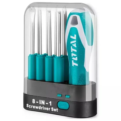 Total 9 pcs Cr-V Interchangeable Screwdriver Set  (THT250906)