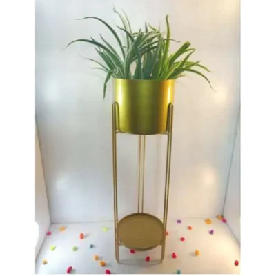 Stylish Iron Tray with Pot and Stand Perfect for Home & Garden