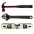 Jhalani 3 Items Combo Pack of 300 mm Spirit Level, 300 mm Adjustable Wrench and 450 gm Claw Hammer with Grip Handle