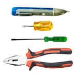 Jhalani 4 Items Combo Pack (Voltage Alert Tester, 30mm Two in One Stubby Screw Driver, 8x150mm Unbreakable Screw Driver(1316) and 200mm Combination Plier Heavy Duty Professional Series (81PS)