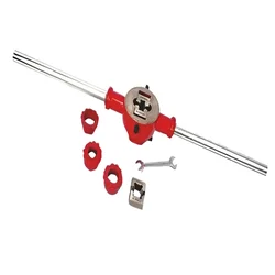 De Neers 1/2", 3/4", 1" Size Pipe Die Set with 31 cm Die Handle for Home and Industrial Use