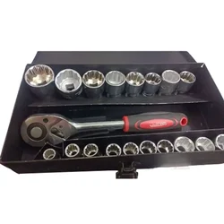 Jhalani 10-32mm 19 Pcs. 1/2 Drive Hex & Bi-Hex Socket Set (D-19/J19RM)