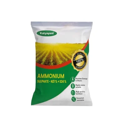 Katyayani Ammonium Sulphate Nitrogen (21%) Sulphur (24%) Fertilizer for Fruits, Vegetables & Ornamentals Fertilizers(Size-1 KG( 1 KG x 1))