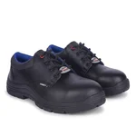 Liberty Suraksha 1SJ Leather Steel Toe Black Safety Shoes with PU Sole