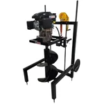 MECSTROKE Heavy Duty 4 Stroke 196 CC Commercial Trolley Earth Auger | Post Hole Digger With 16 Inch Double Auger