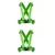 Payuh Pack of 2 Green Reflective Jacket/Vest Belt - Nylon, V-Neck, Unisex-Adult
