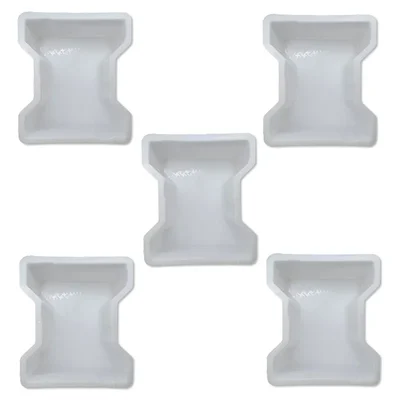 JS Designer Plastic Paver Block Mould I-Shape (Pack of 5) (25 x 12.5 x 2.5 cm)