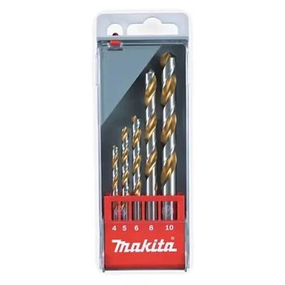 Makita 5 Pcs 4, 5, 6, 8, 10 mm Metal Drill Bit Set (D-30514)