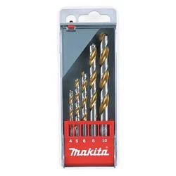 Makita 5 Pcs 4, 5, 6, 8, 10 mm Metal Drill Bit Set (D-30514)