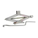 Heavy Duty 1 Ton Iron Silver Manual Scissor Jack With Handle for Hatchback Cars, Auto Rickshaws - Maximum Lifting Height 300 mm