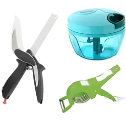 Manual Vegetable and Fruit Cutter (Combo) Kitchen Tool Set (Chopper, Clever, Peeler)