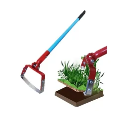 Heavy Duty 6 inch Manual Weeder, Stirrup Hoe with Handle with 4.3 Feet Handle for Agriculture