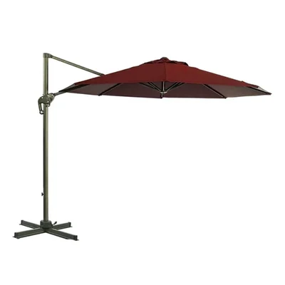 Premium Quality 9 Feet Maroon Out Door Cantilever Pole Umbrella For Multipurpose Uses
